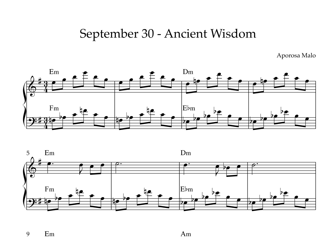 September 30 - Ancient Wisdom