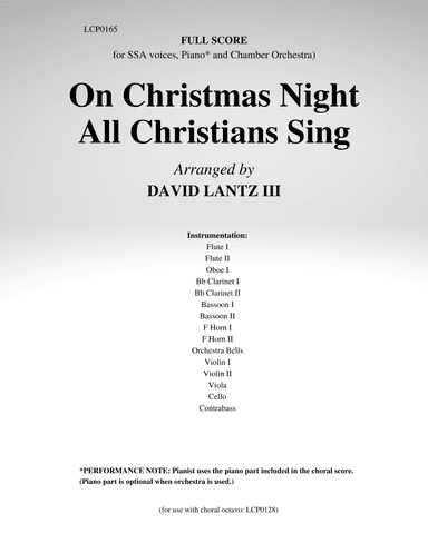 On Christmas Night All Christians Sing (arr. David Lantz III)