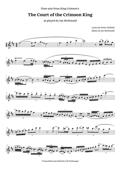 In The Court Of The Crimson King (arr. Udi Wahrsager)