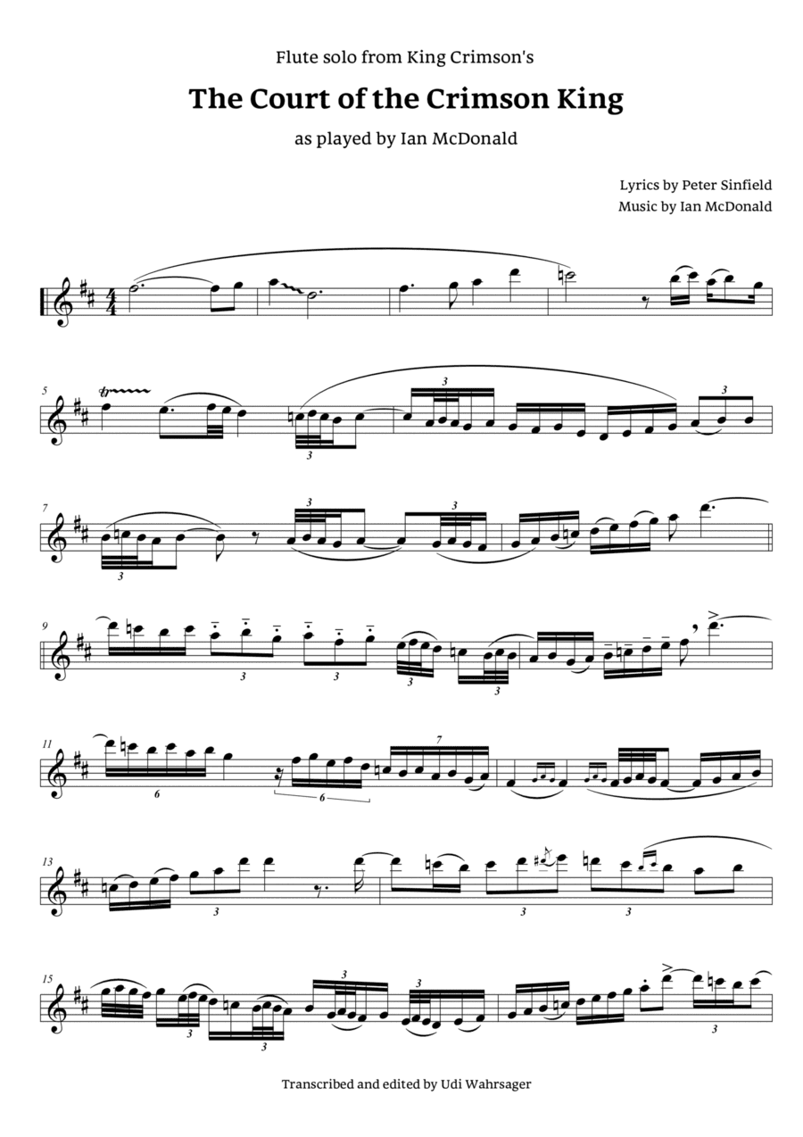 In The Court Of The Crimson King (arr. Udi Wahrsager)