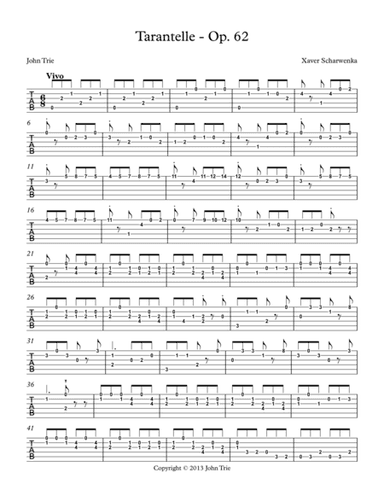 Opus 62, Tarantelle - tab (arr. John Trie)