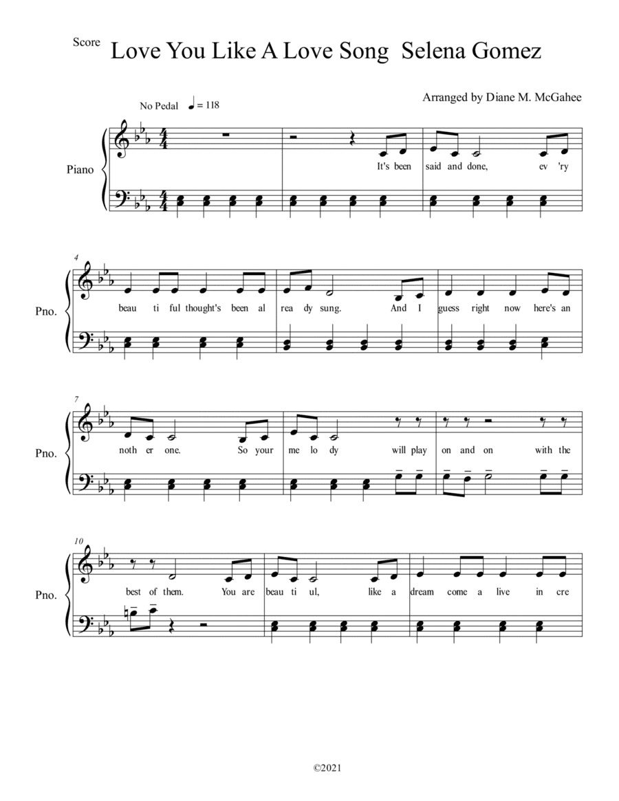 Love You Like A Love Song (arr. Diane M. McGahee)