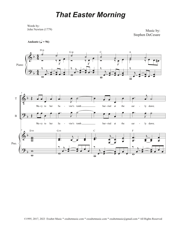 That Easter Morning (Vocal Quartet - (SATB)