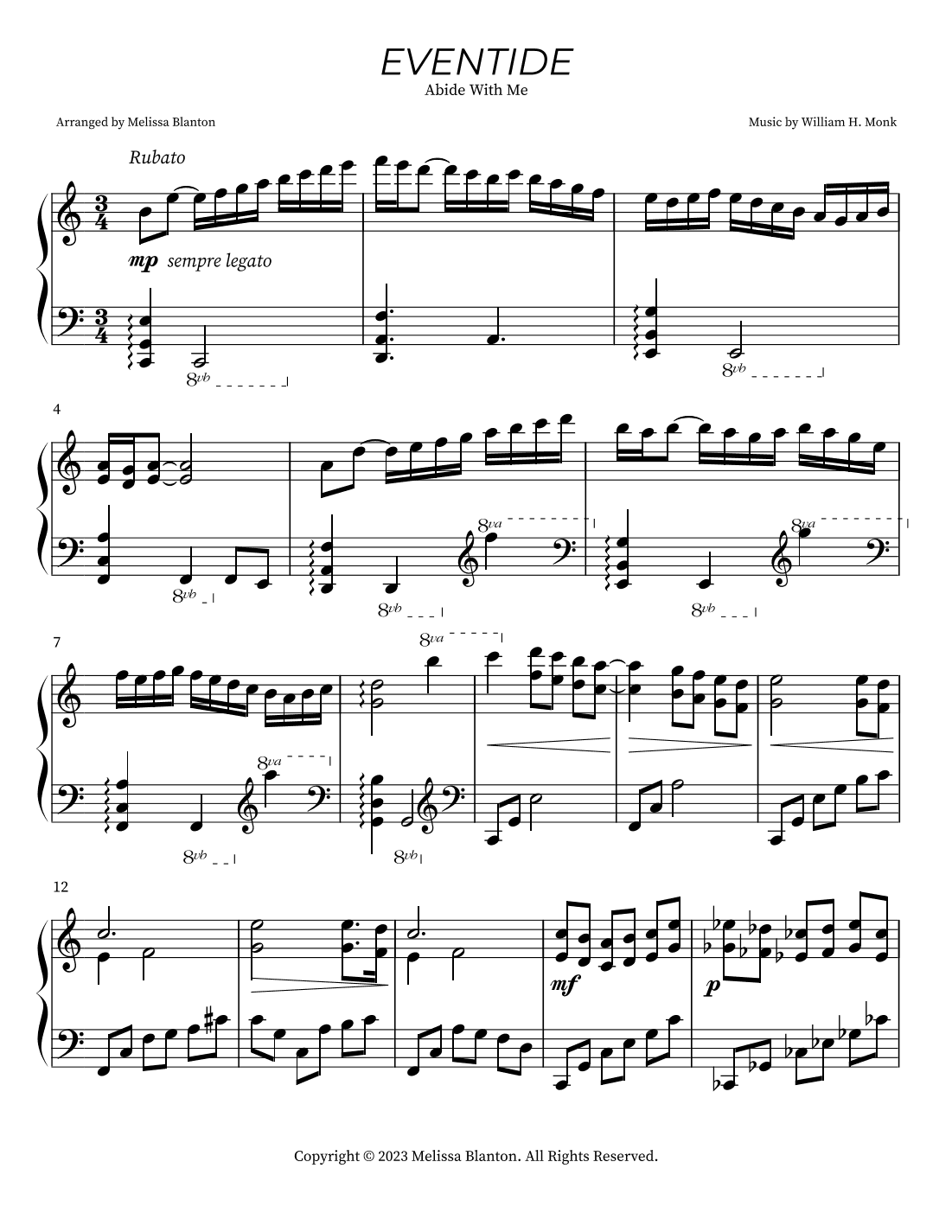 EVENTIDE (Abide With Me) (arr. Melissa Blanton)