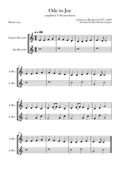 Ode To joy (Symphony 9 5th movement) (arr. Davi Rocha Campos)