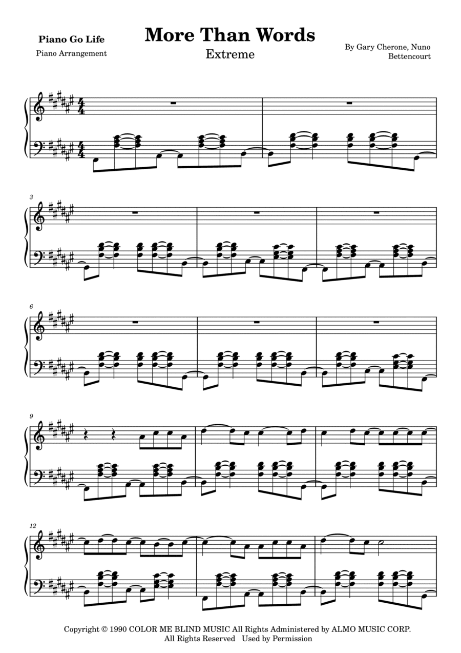 More Than Words (arr. Piano Go Life)