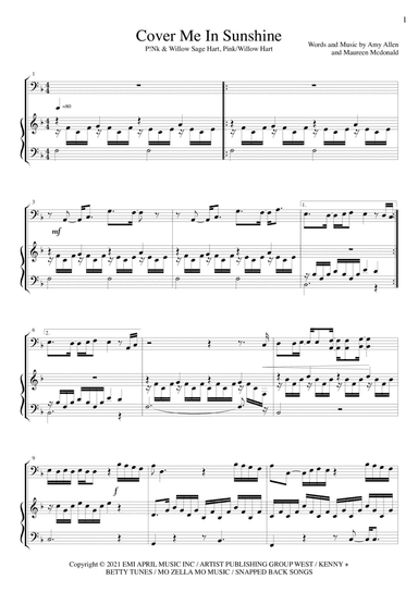 Cover Me In Sunshine (arr. Bence Huszar)