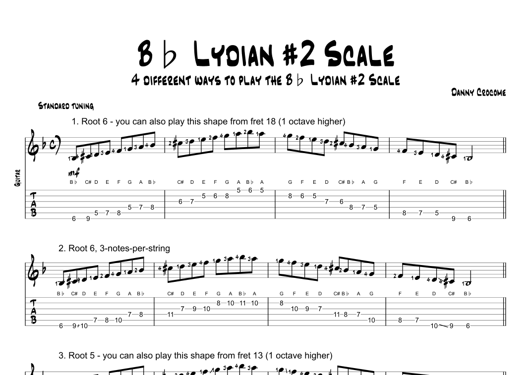 Bb Lydian #2 Scale (4 Ways to Play)