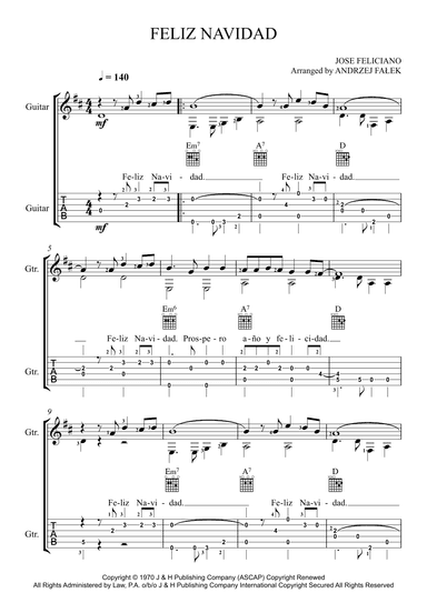 Feliz Navidad (arr. Andrzej Falek)