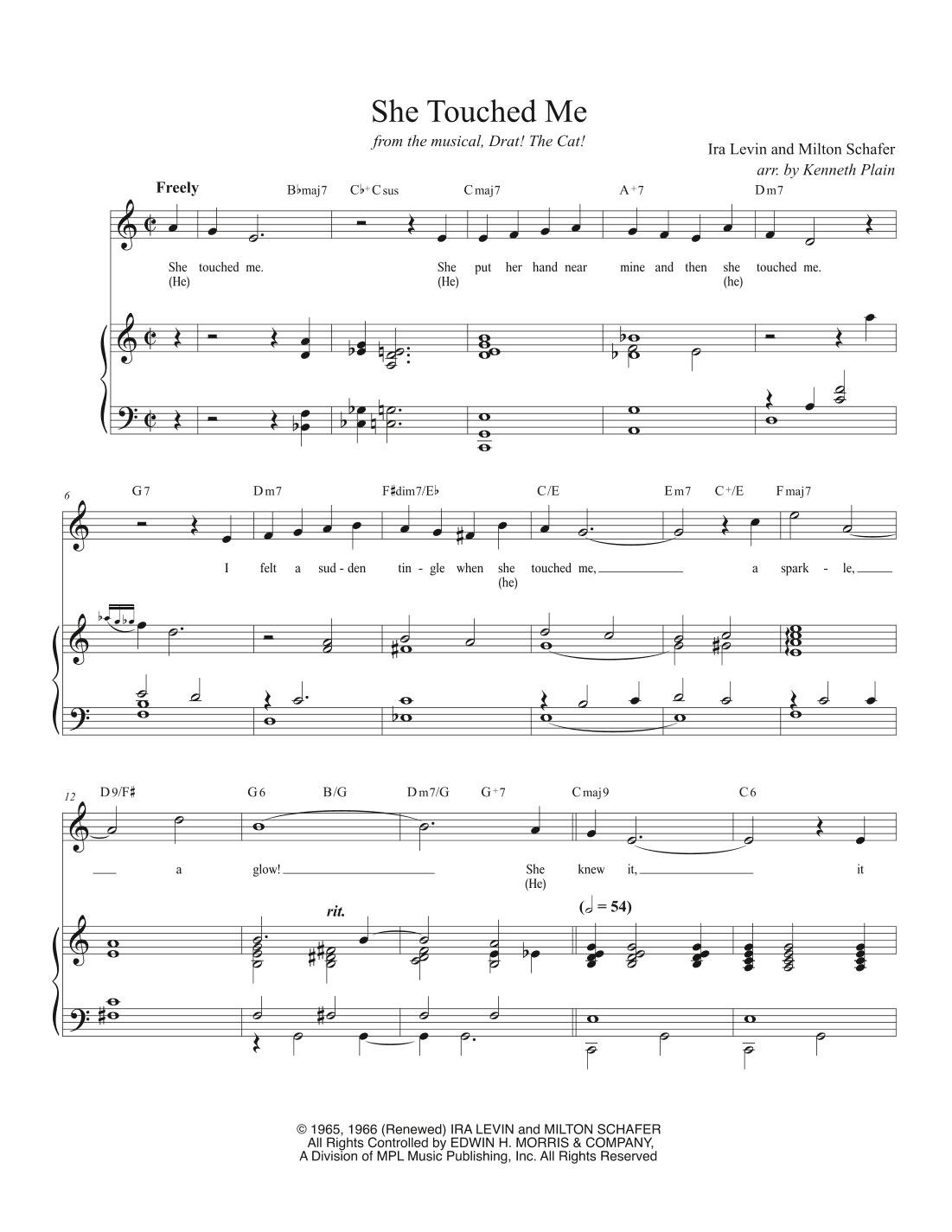 She (he) Touched Me (arr. Kenneth Plain)