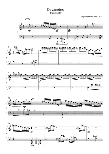 Daydreams - Devaneios - Piano Solo. The music originality that imagination musical espontany. Six wo