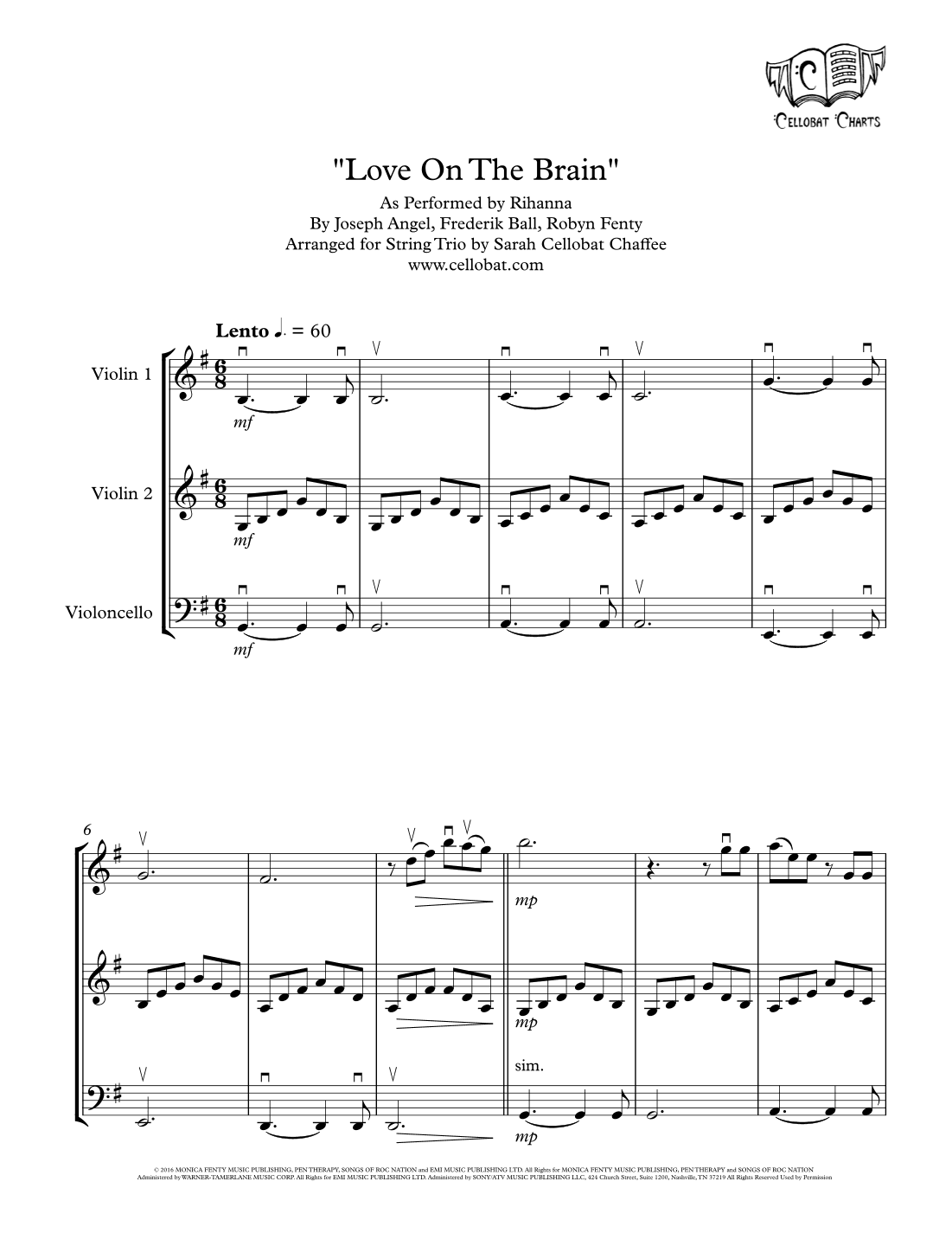 Love On The Brain (arr. Sarah Cellobat Chaffee)