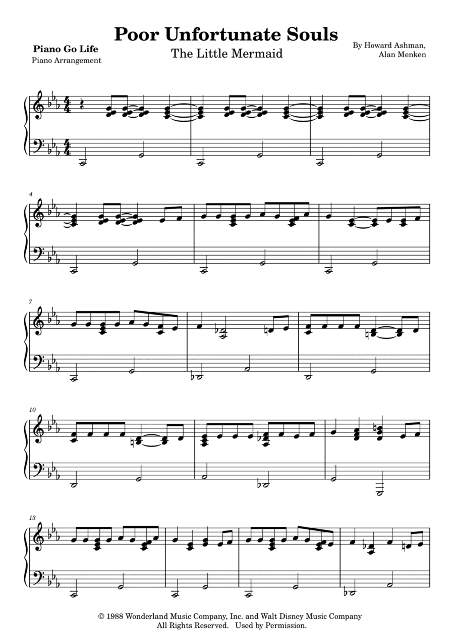Poor Unfortunate Souls (arr. Piano Go Life)
