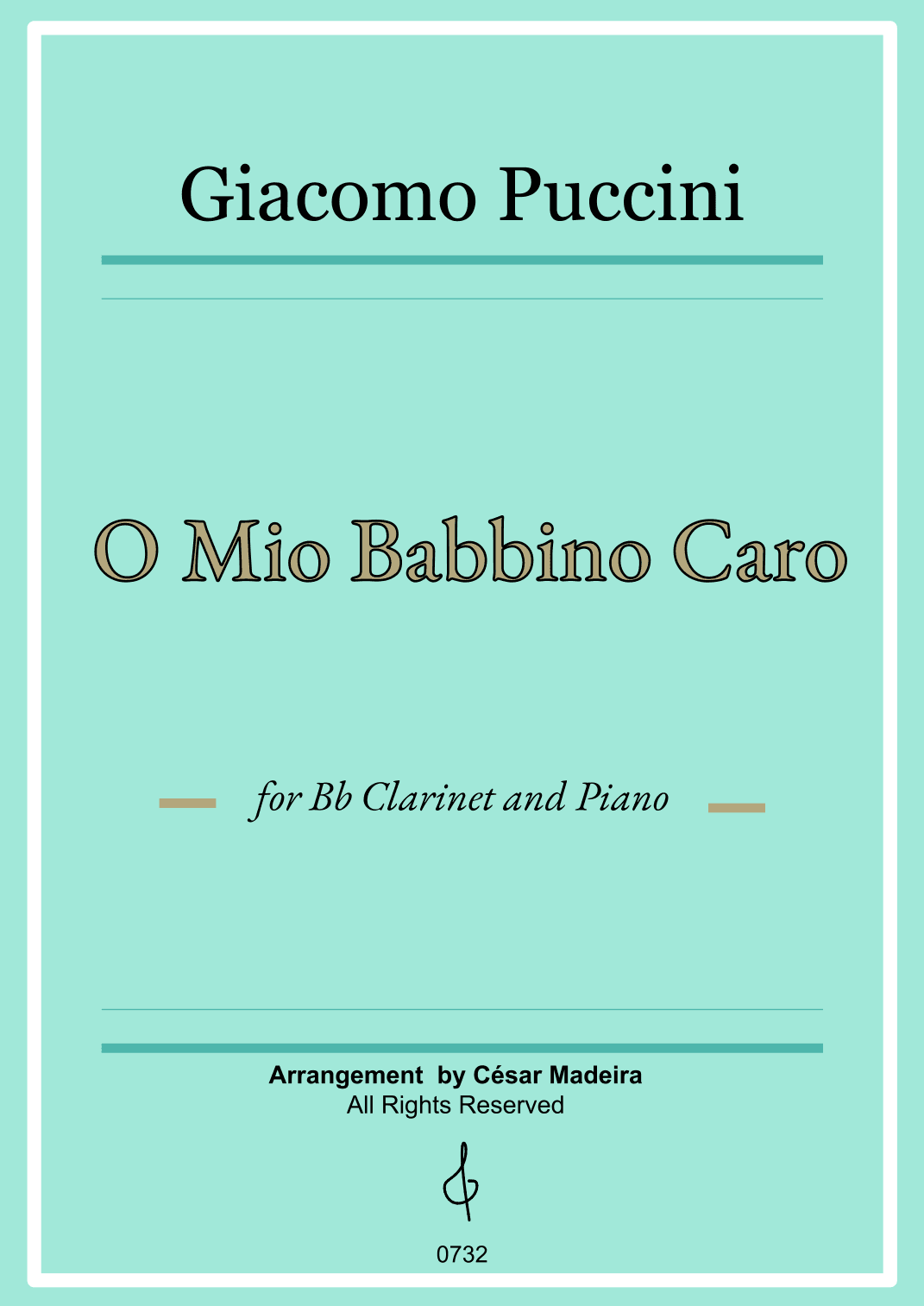 O Mio Babbino Caro by Puccini - Bb Clarinet and Piano (Full Score) (arr. César Madeira)
