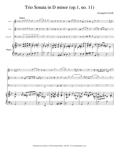 Trio Sonata in D minor (op.1, no. 11) - Arcangelo Corelli (arr. Nicholas Palmer, ASCAP)