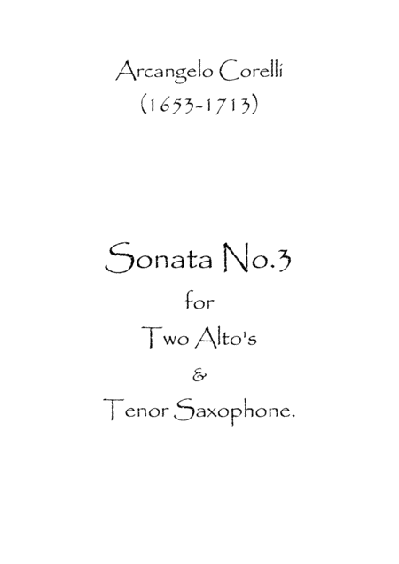 Sonata No.3 (arr. Spence Bundy)