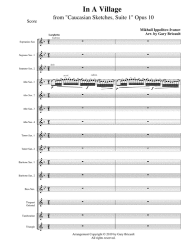 In a Village (Mvt II) from "Caucasian Sketches, Suite 1" Opus 10 (arr. Gary Bricault)