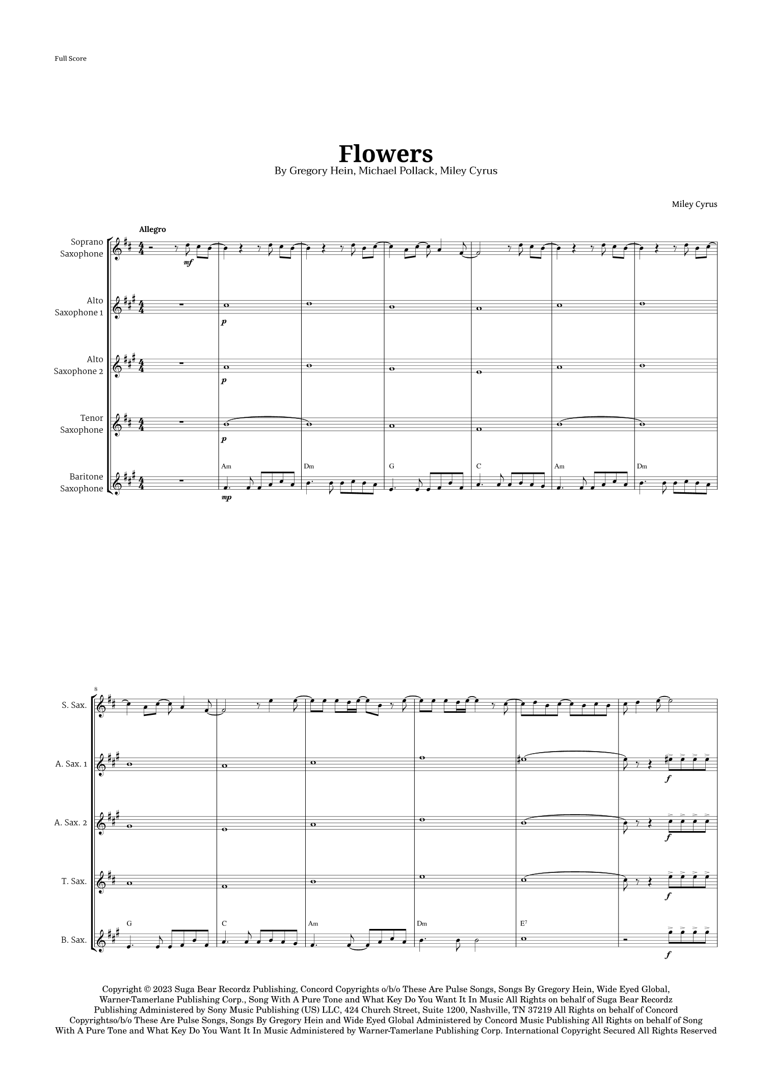 Flowers (arr. Langanho)