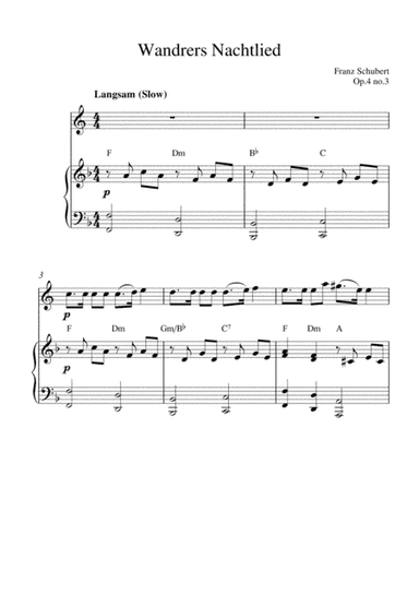 Wandrers Nachtlied (Op.4 no.3) (English horn solo and piano accompaniment) (arr. Kaiserin Rebecca)