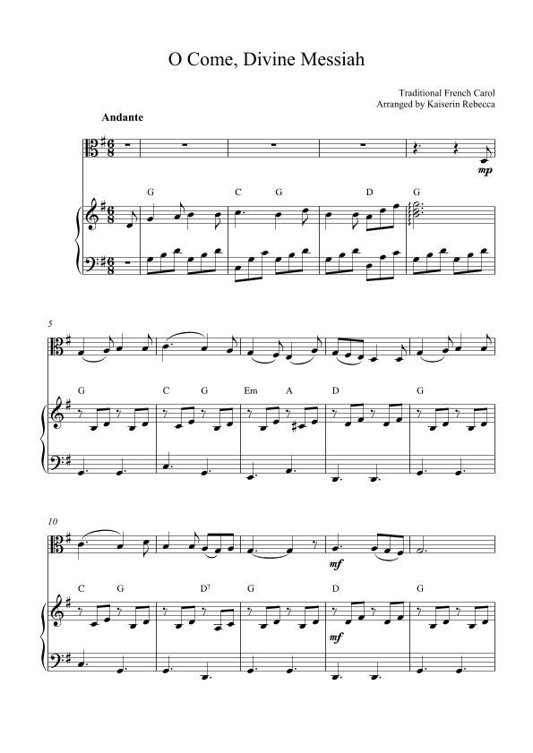 O Come, Divine Messiah (arr. Kaiserin Rebecca)