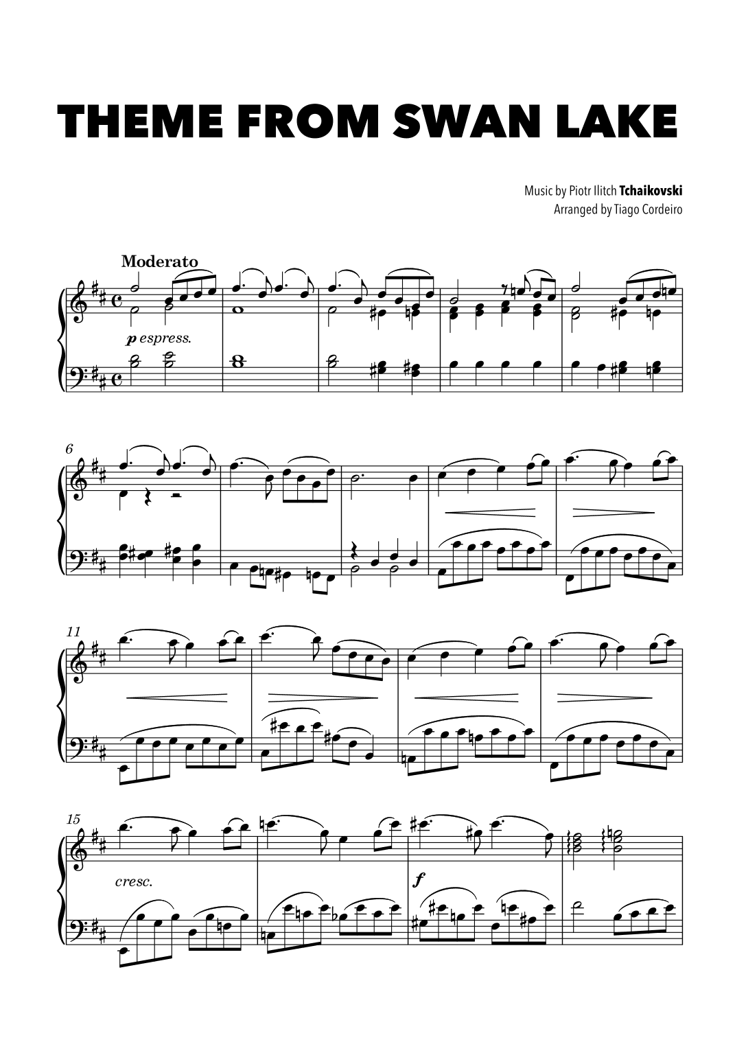 Theme From Swan Lake (arr. Tiago Cordeiro)