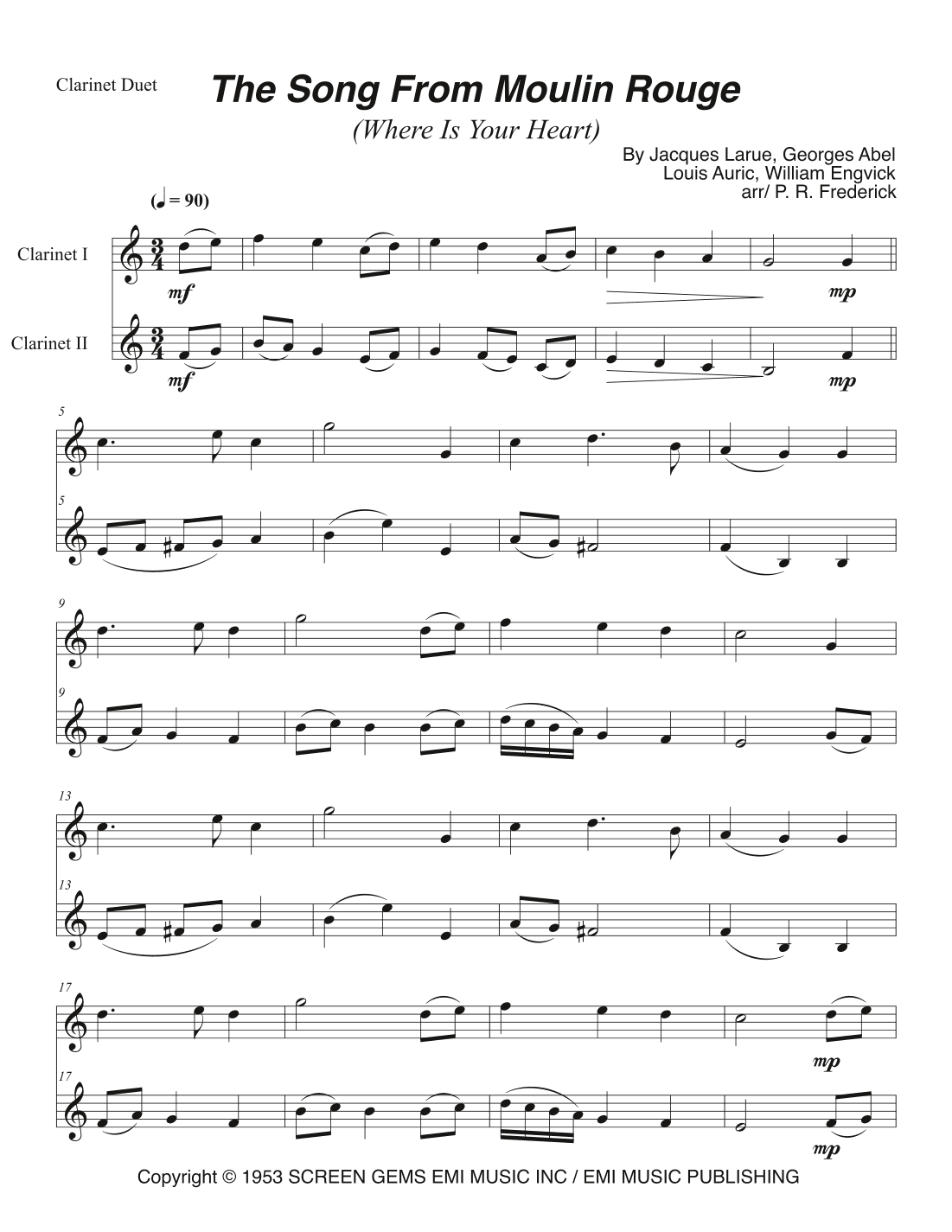 Moulin Rouge (arr. P. R. Frederick)