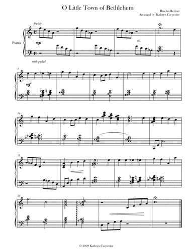 O Little Town of Bethlehem (Piano) (arr. Kathryn Carpenter)