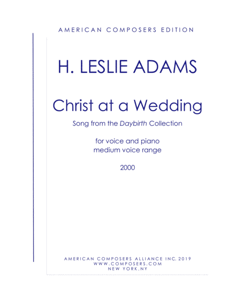 [Adams] Love Union - Christ at a Wedding (from Daybirth)
