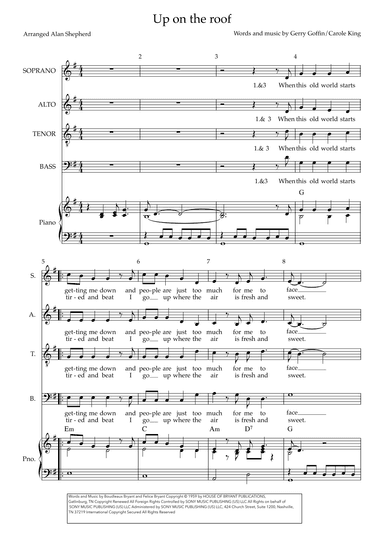 Up On The Roof (arr. Alan Shepherd)