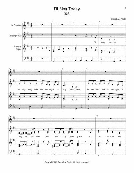 I'll Sing Today  (includes unlimited license to copy)