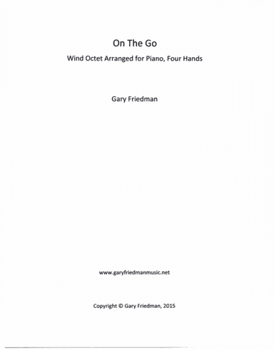 On The Go Wind Octet Arranged for Piano, Four Hands