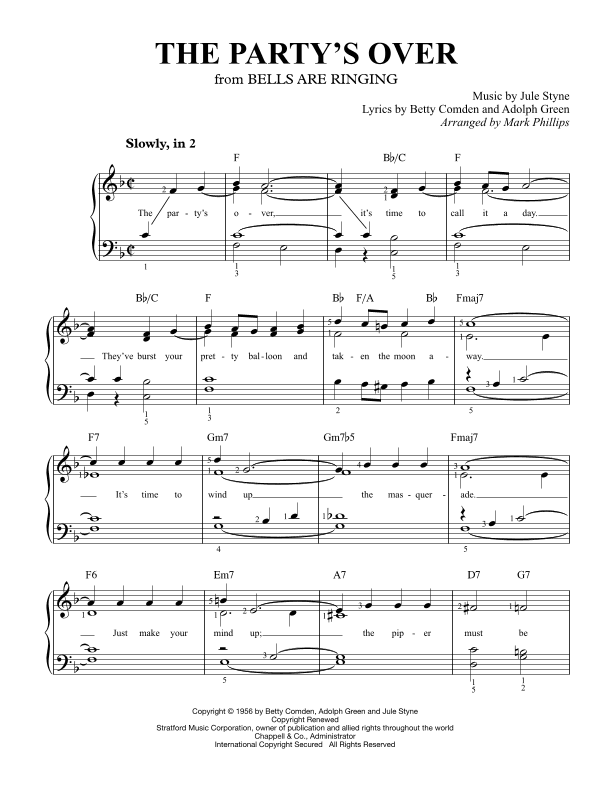 The Party's Over (arr. Mark Phillips)