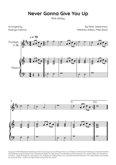 Never Gonna Give You Up (arr. Rodrigo Faleiros)