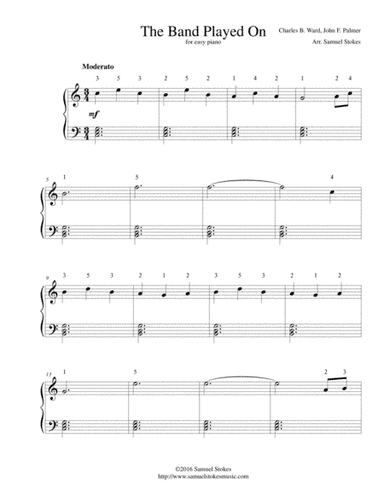The Band Played On - for easy piano (arr. Samuel Stokes)