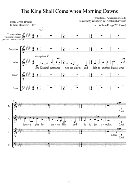 The King Shall Come when Morning Dawns