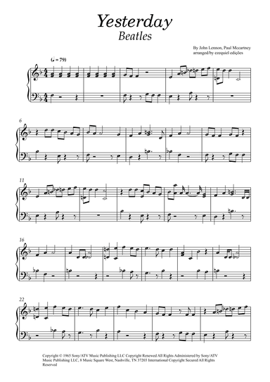 Yesterday (arr. BY EZEQUIEL EDIÇÕES)