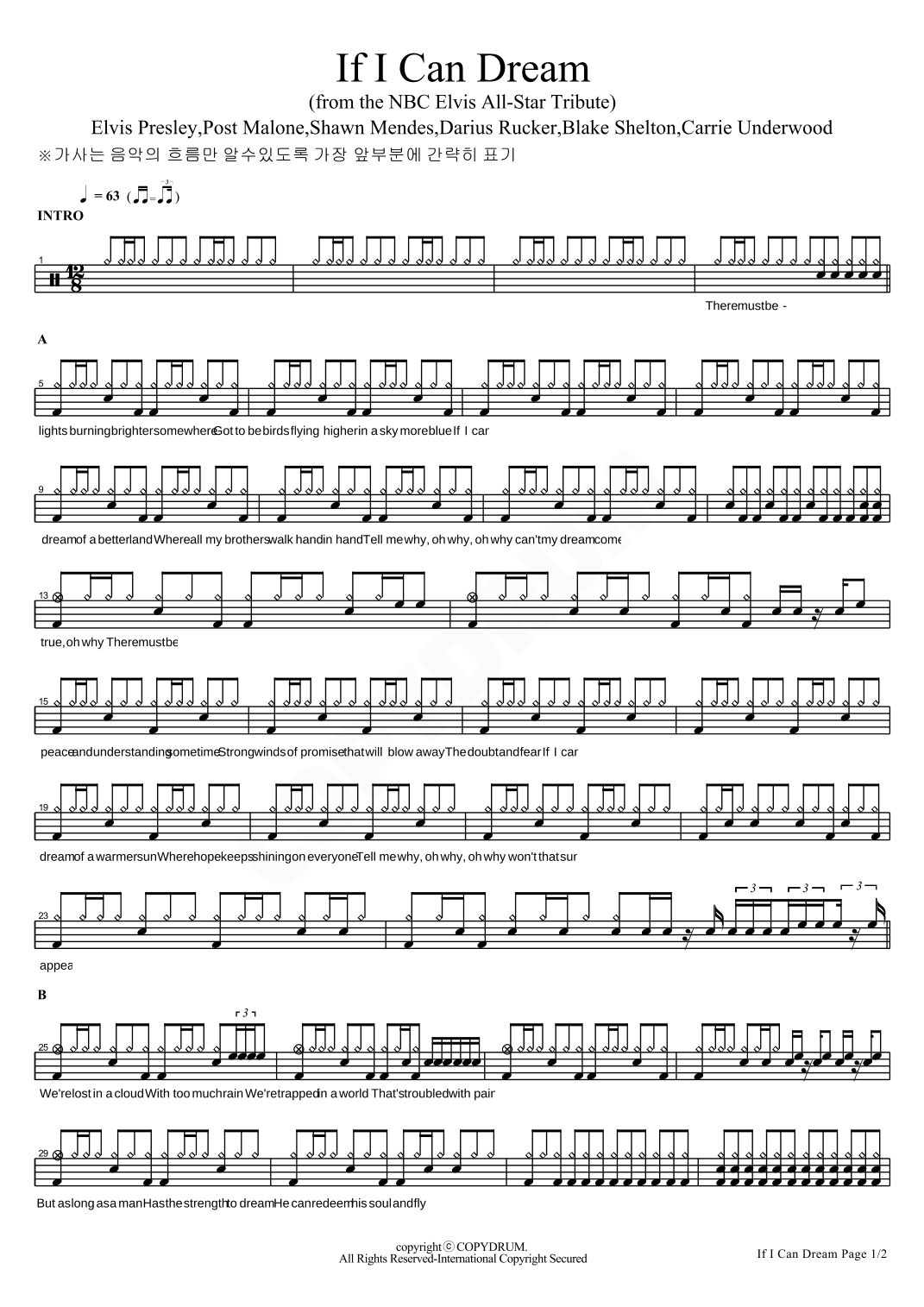 If I Can Dream (arr. COPYDRUM)