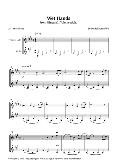 Wet Hands (arr. André Nusa)