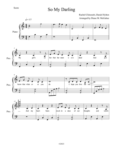 So My Darling (arr. Arranged by Diane M. McGahee)