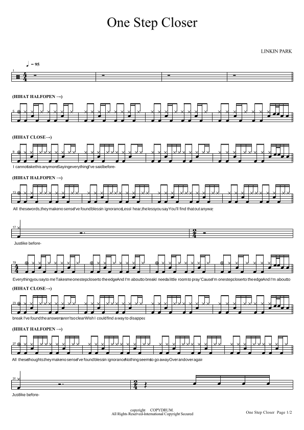 One Step Closer (arr. COPYDRUM)