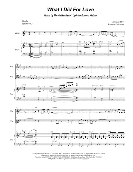 What I Did For Love (arr. Stephen DeCesare)