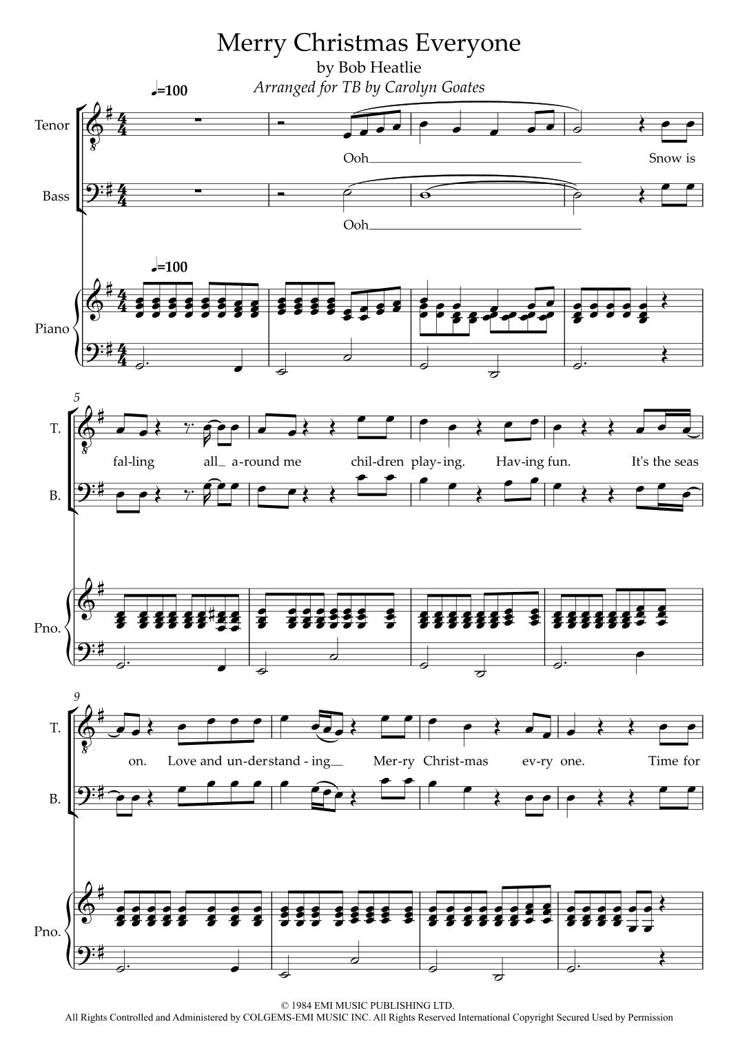Merry Christmas Everyone (arr. Carolyn Goates)