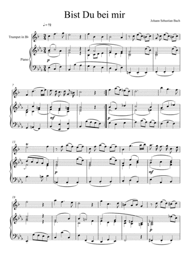 Johann Sebastian Bach - Bist du bei mir (Trumpet Solo) (arr. André Laitano)