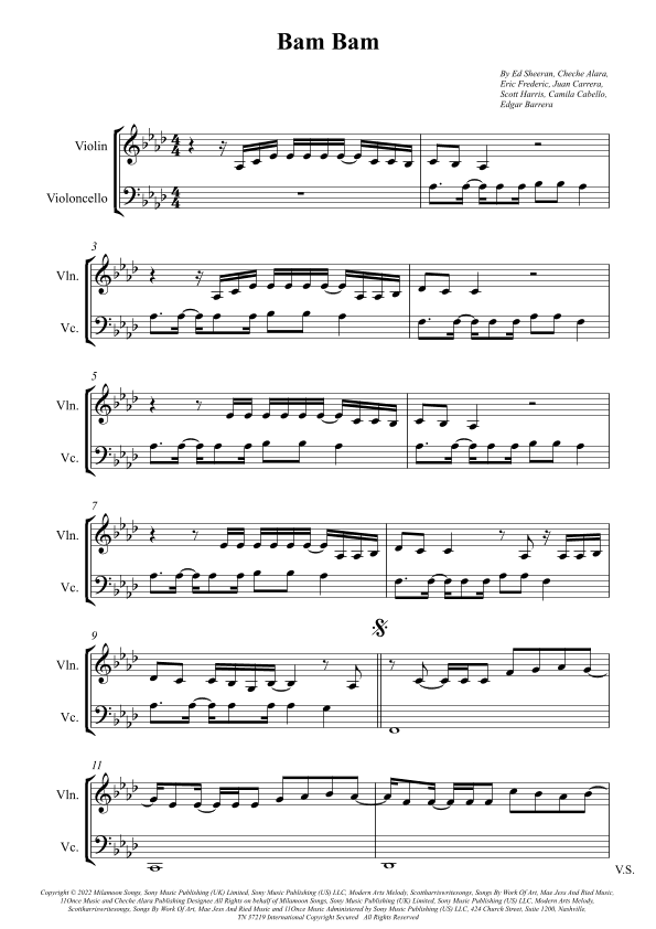 Bam Bam (arr. Wesley S. SIlva)