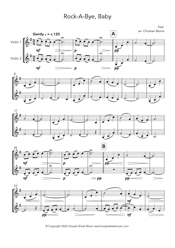 Rock-a-Bye, Baby (arr. Christian Morris)