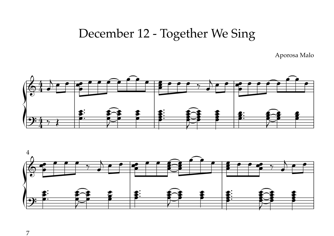 December 12 - Together We Sing