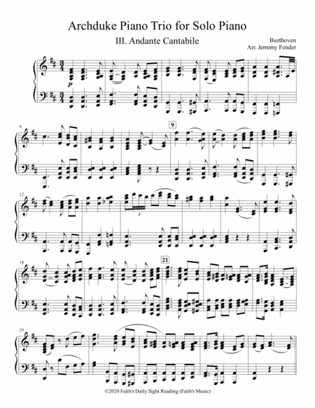 Archduke Piano Trio Mvt 3 (arr. Jerremy Fender)