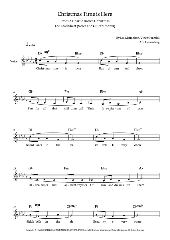Christmas Time Is Here (arr. Heisenberg)