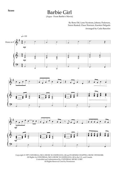 Barbie Girl (arr. Cadu Barcelos)