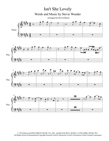 Isn't She Lovely (arr. Kevin Busse)